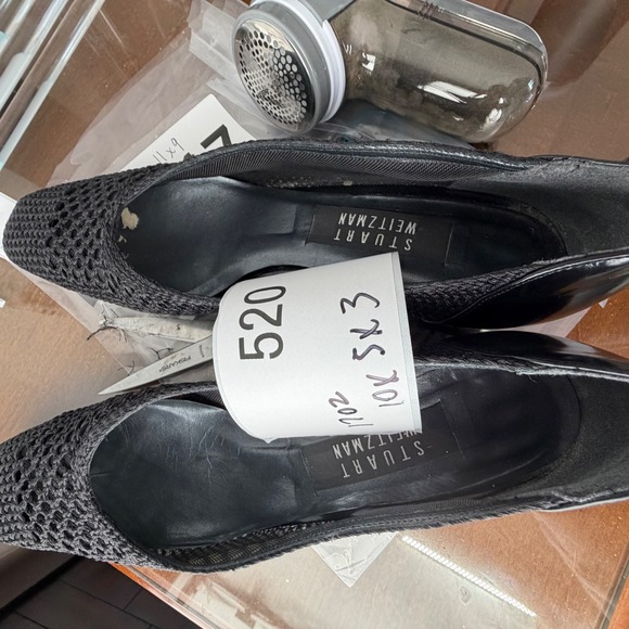 Stuart Weitzman Black Mesh Block Heel Pumps Womens Size 9.5 See pic & size chart - Picture 11 of 12